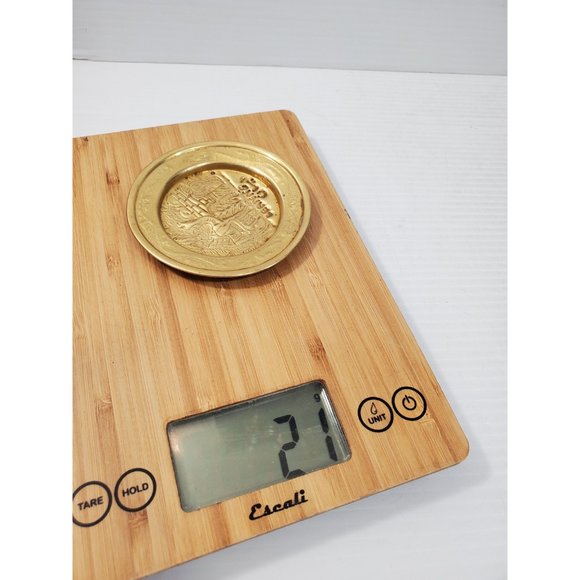 Vintage Brass Plate,small Brass Plate, Carved Trincket Plate, Carved Brass - Picture 8 of 9